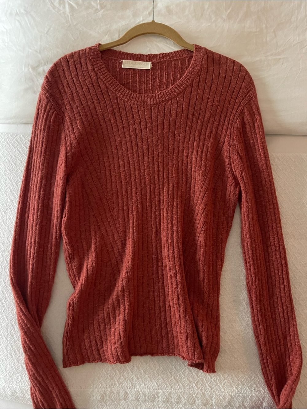 Ulla Johnson Ribbed Crewneck Sweater - Rust